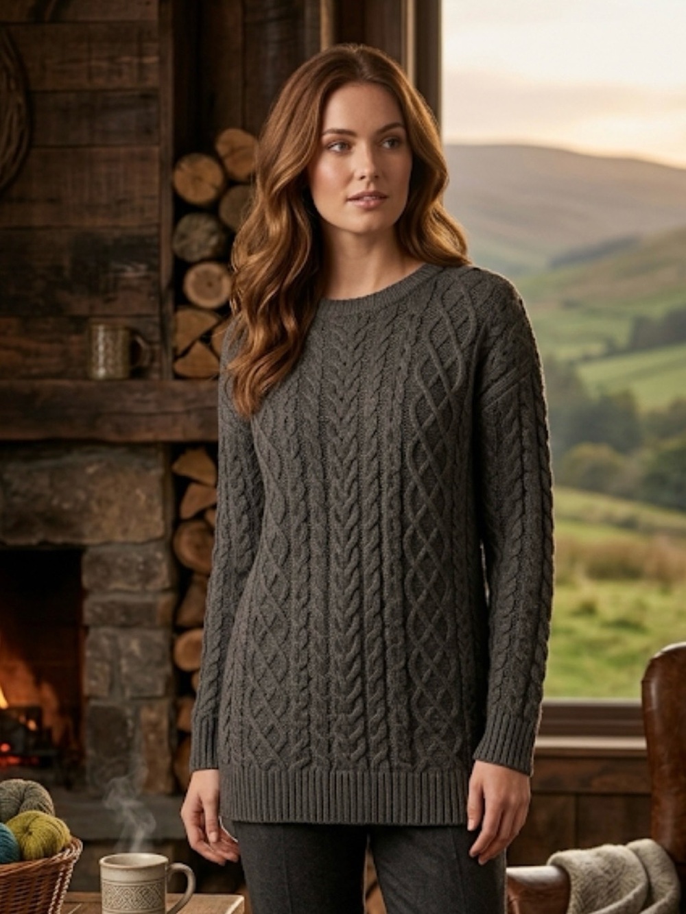 Margaret O'Leary Sweater Womens Small Cable Knit Pullover Zipper Sides Cozy